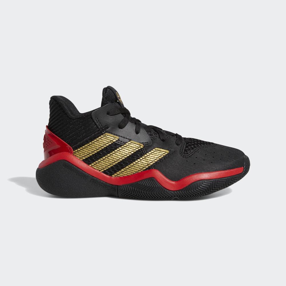 Adidas Boys' Harden Stepback Basketball Shoes Black/Deep Red/Light Green Ireland FV4684